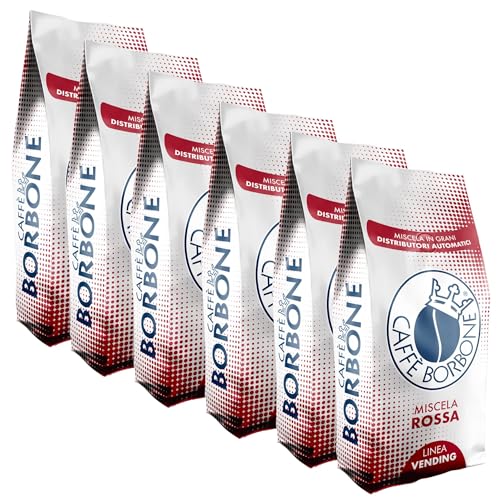 6 Buste Confezioni 1 kg Caffe' Borbone in Grani Miscela Rossa Vending Originale