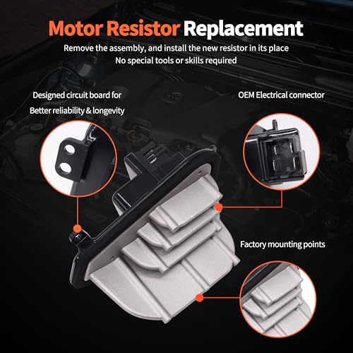 Image of HiSport 79330S3VA01 Front HVAC Blower Motor Resistor with Harness | Compatible with Honda Pilot 2003-2008 Replacement for Acura MDX 2001-2006 V6 3.5L Sport Utility