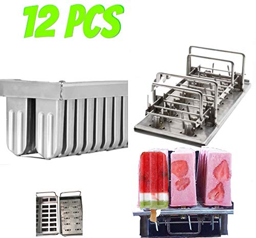 12pcs stainless steel popsicle mold machine -ice pop molds bpa free -ice Cream