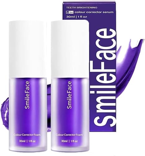 Dentifricio Viola Sbiancante,V34 Dentifricio Viola,Dentifricio Sbiancante,Dentifricio Correttore di Colore,Correttore Colore Denti,Sbiancante denti dentifricio viola lo sbiancamento denti(2PCS)