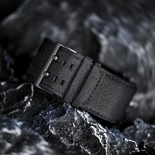 Bracelet de rechange Dual Series haut de gamme en toile à voile noire Apple Watch - 4