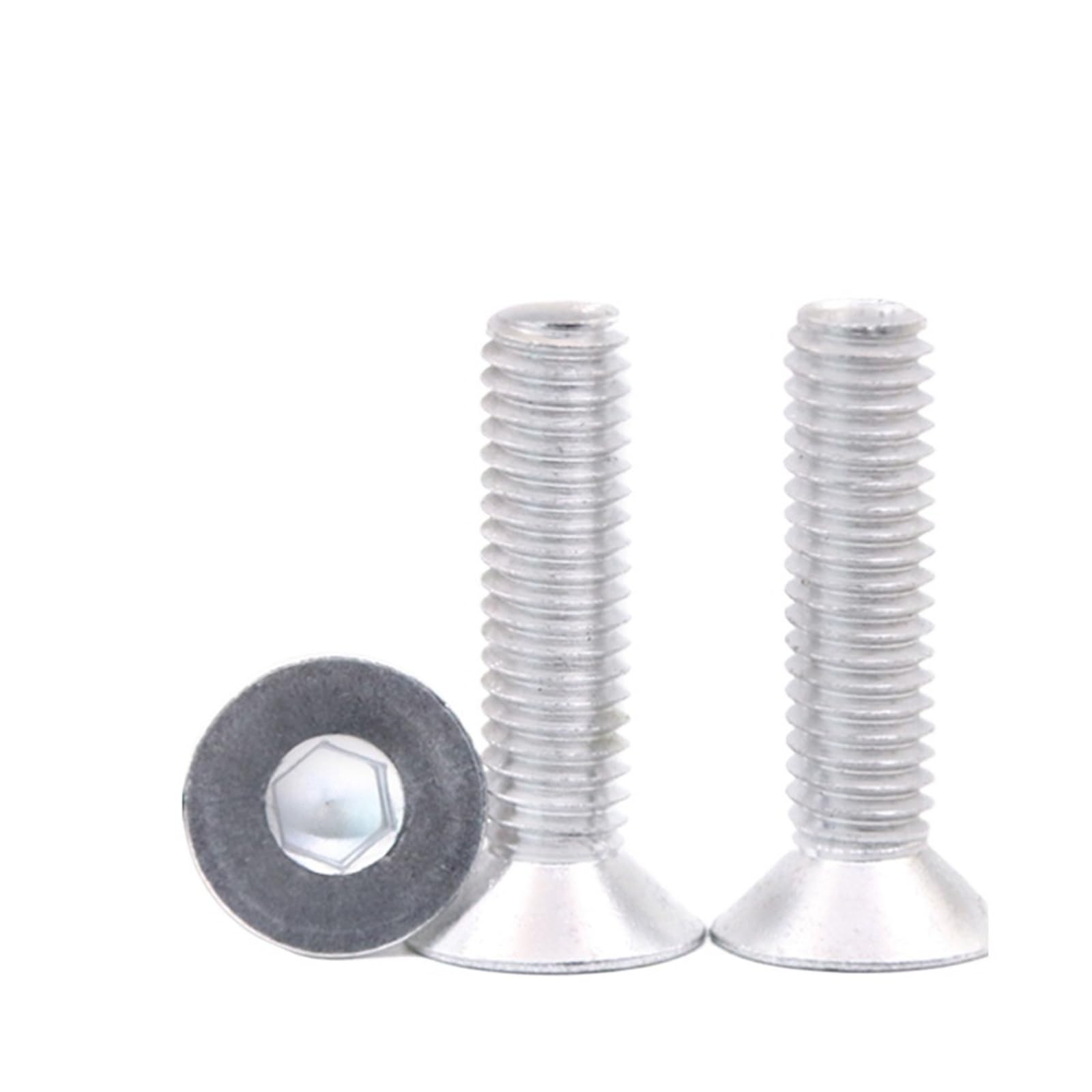 HEXHUASR 6063# Aluminum M2 M3 M4 M5 M6 M8 Hexagon Hex Socket Countersunk Screw Flat Head Bolts DIN7991(M6x40mm (10pcs))