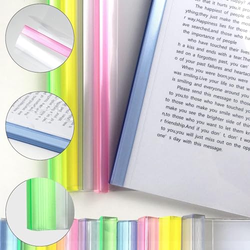 Image of ANG Plastic Strip File Folder for Document Sliding Bar Report Covers,30 Sheet Capacity, Transparent Resume Presentation File Folders Organizer Binder for A4 Size Paper Patti File (Transparent, 100)