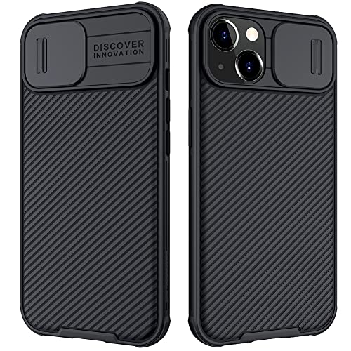 Image of Mangix for iPhone 13 Case with Camera Cover,Slim Fit Thin Polycarbonate Protective Shockproof Cover with Slide Camera Cover, Upgraded Case for Apple iPhone 13 6.1inch (Black)