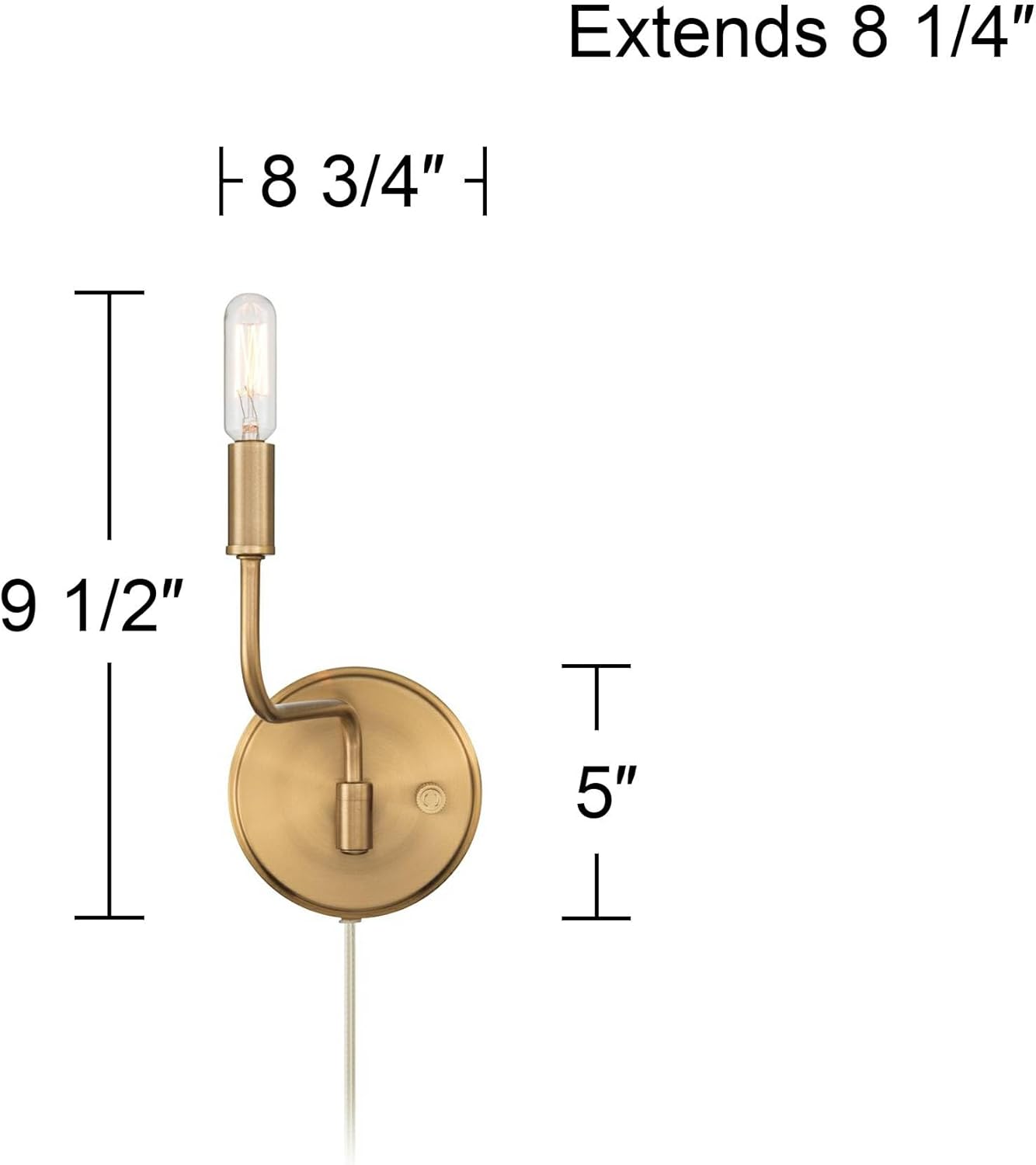 Possini Euro Design Possini Euro Ophelia 9 1/2" H Warm Brass Plug-in Swing-Arm Wall Sconce