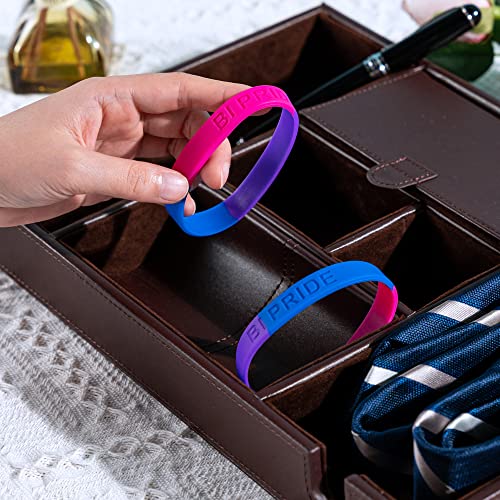 Fundraising For A Cause | Bisexual Gay Pride Silicone Bracelets - Purple/Blue/Pink Bi Pride Flag Rubber Wristbands (1 Bracelet) #TOP2