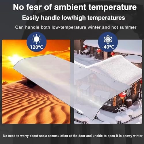 Thick Polycarbonate Front Door Canopy - UV Protection & Rain Shelter, Invisible Porch Cover for Front/Back Doors, Durable Outdoor Awning Solution
