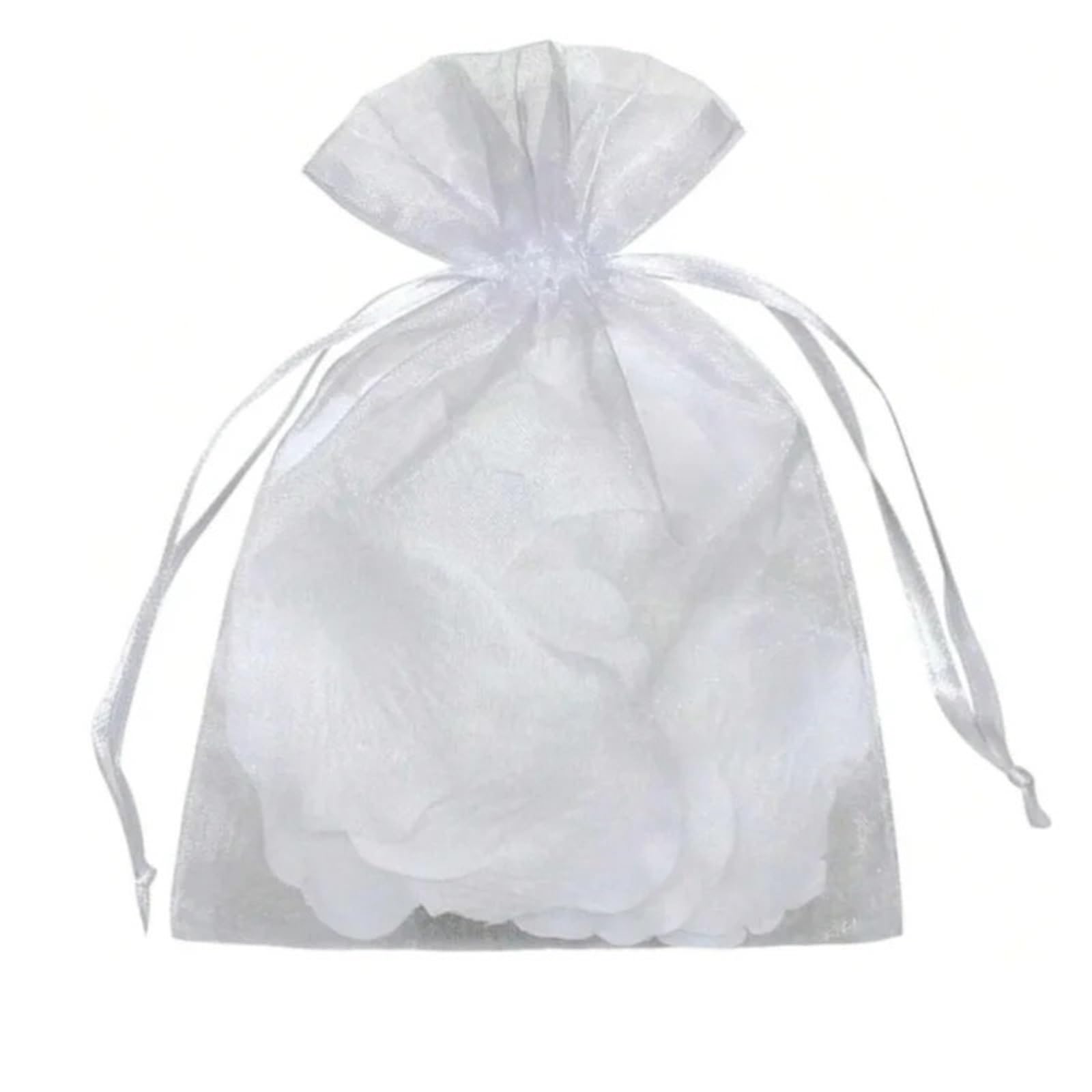 zyzZSRHZYZ 100PCS Organza Bags Supply Wedding Christmas White Organza Gauze Sachet Bags Drawstring(13x18cm,100PCS)
