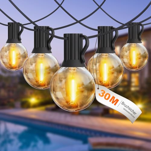 BRIMAX 30M LED Lichterkette Aussen, AC220-240V Strom, IP44...