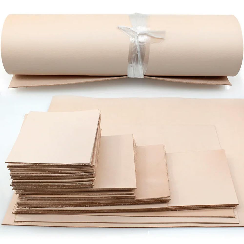 Prawdziwa skóra bydlęca, garbowana roślinnie, w kolorze żółtym, brązowym, różne rozmiary, grubość 1,0–4,5 mm(30x30cm,Thick 2.5mm)