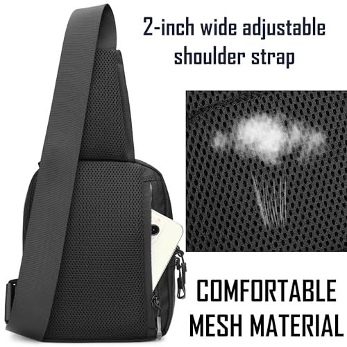 MOZETO Shoulder Bag for Men, Water-Resistant Concealed Carry Bag with Adjustable Holster for Handguns (Black)