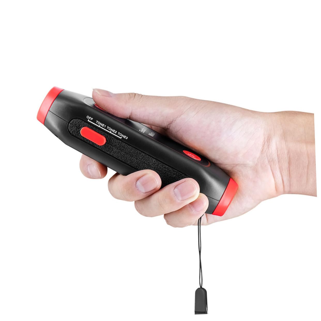 TOYANDONA Silbato Electrónico Portátil con Luz LED Sos y Linterna Silbato de Mano Multiusos para Árbitros Entrenadores Profesores y Actividades al Aire con Cordón Naranja sin Batería