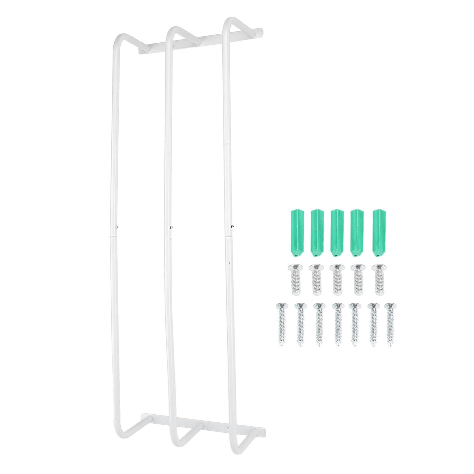 Porte-serviettes mural à 3 tubes en fer blanc vertical pour l'organisation de salle de bain