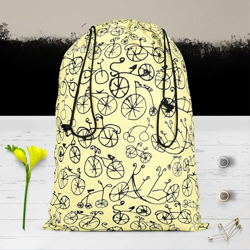 Image of ArtzFolio Hand Painted Bikes | Reusable Sack Bag | Bag for Gym, Storage, Vegetable & Travel