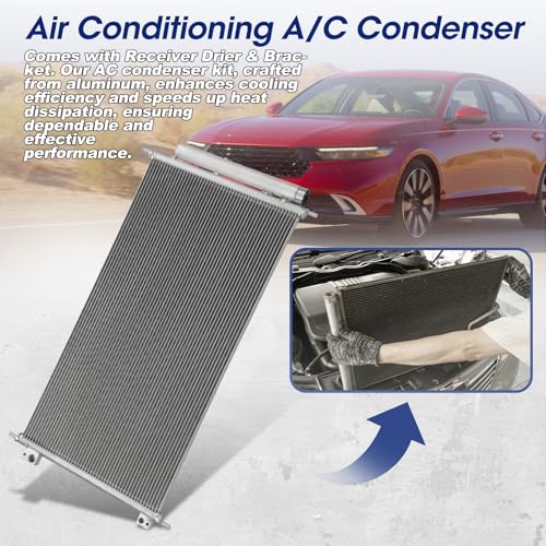 Image of Air Conditioning A /C Condenser Compatible with Honda Accord Crosstour # 3669, HO3030151, 80110TA0A01, 40283, 10464, 7013669, 941152, 4770625, CD080717S