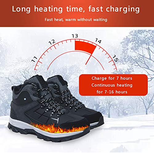 Calentadores Eléctricos para los Pies, Calzado Calefactable para Invierno con 3 Niveles de Temperatura, Calentadores para los Pies Seguros para Uso Interior y Exterior, Negro y Rojo, Talla Femenina 36 miniatura 5