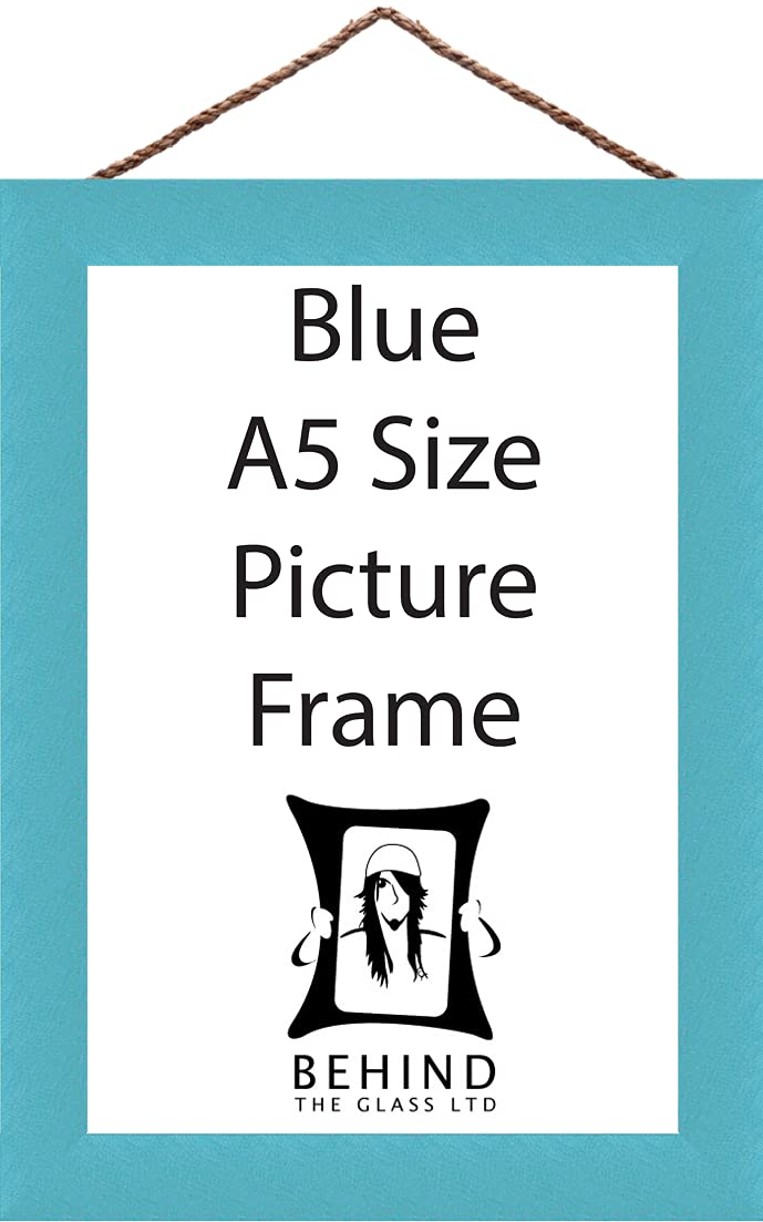 Behind The Glass Blue - Hanging Handmade Picture/Photo Frame - A5 Size