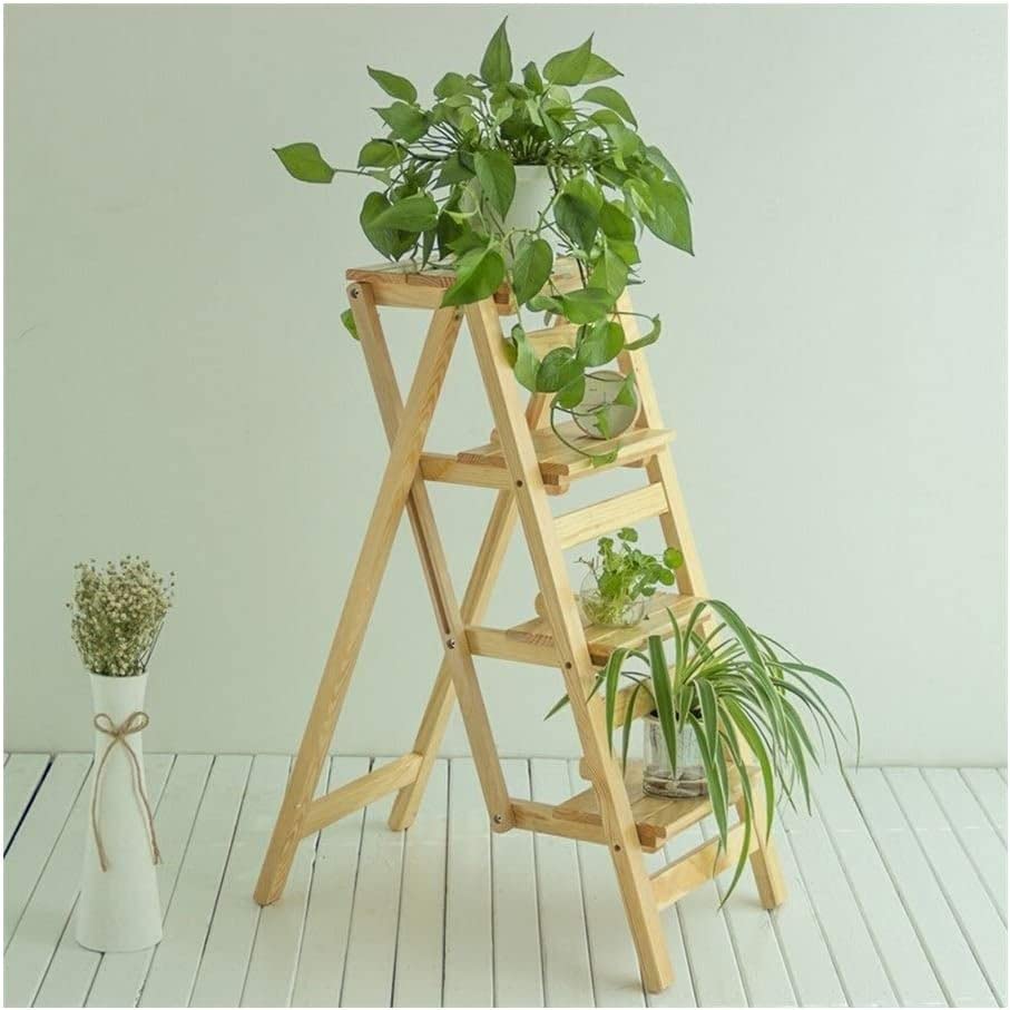 Escabeau pliable bois pour étagère échelle et rangement de cuisine maison J11P
