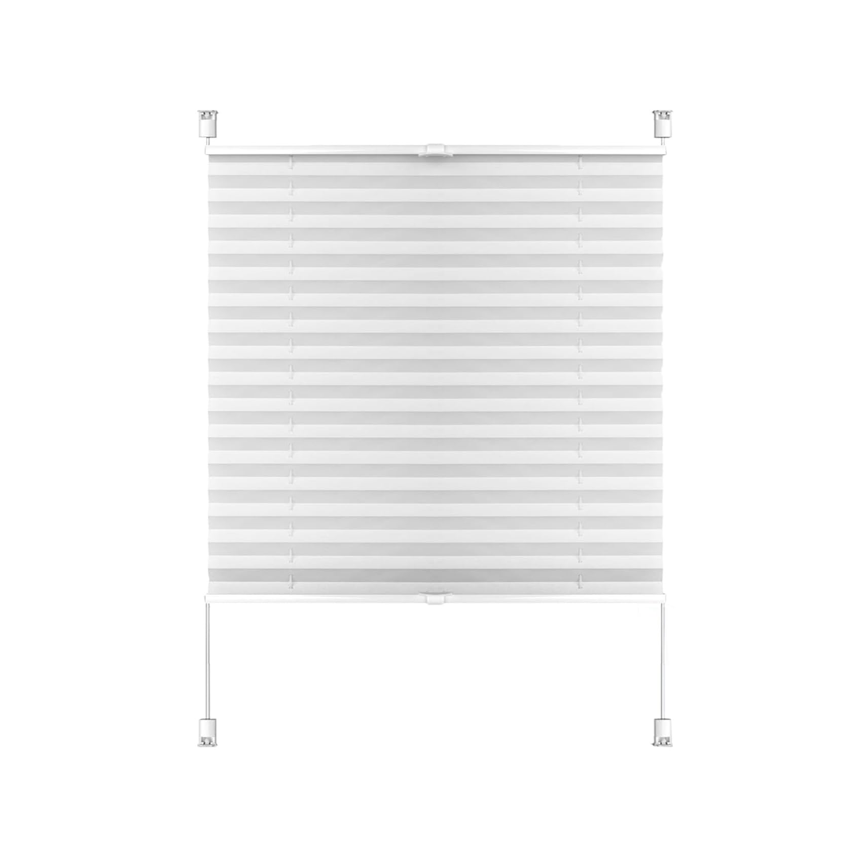 plissees zum kleben, 75 x 80 cm Sicht- und Sonnenschutz, Premium Plissee Klemmfix ohne Bohren, für Fenster & Balkontür, Weiß