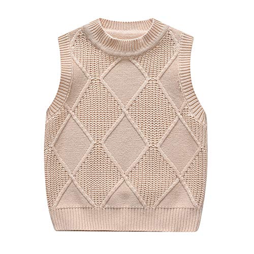 ZiweiStar Boys Girls V-Neck Cotton Sweater Vest Sleeveless Pullover Knit School Uniform Sweater Vest Waistcoat