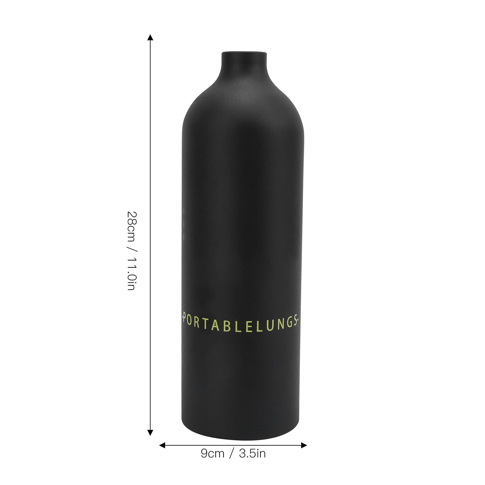 GLOGLOW DIDEEP 1L Portable Kit for Diving Underwater Breathing Device Equipped with Luminous Pressure Gauge, for Professional Diving Enthusiasts (Black Oxygen Bottle)