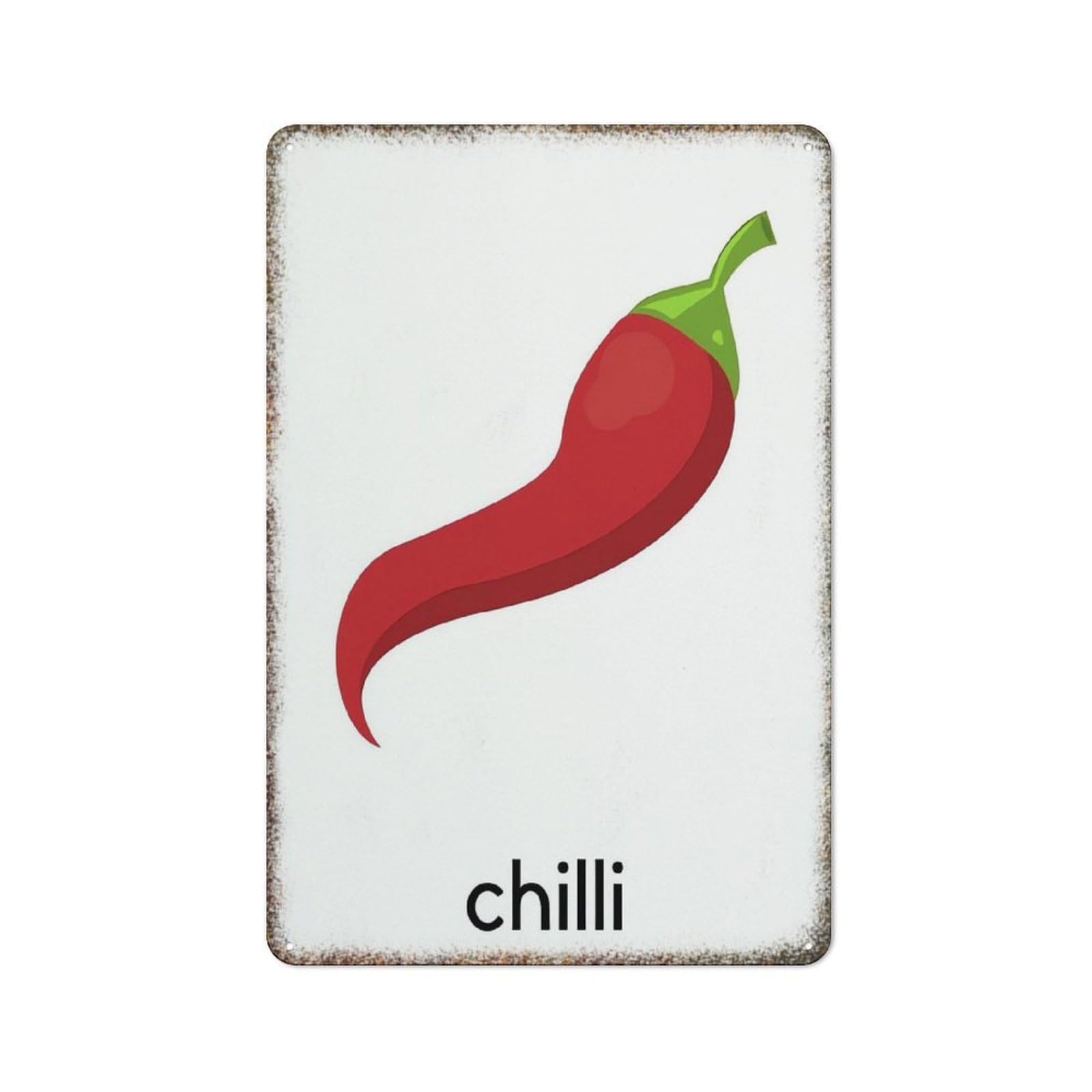 Chilli Vegetable Farmhouse Home Kitchen Retro Fashion Wall Tin Sign 8x12 inch