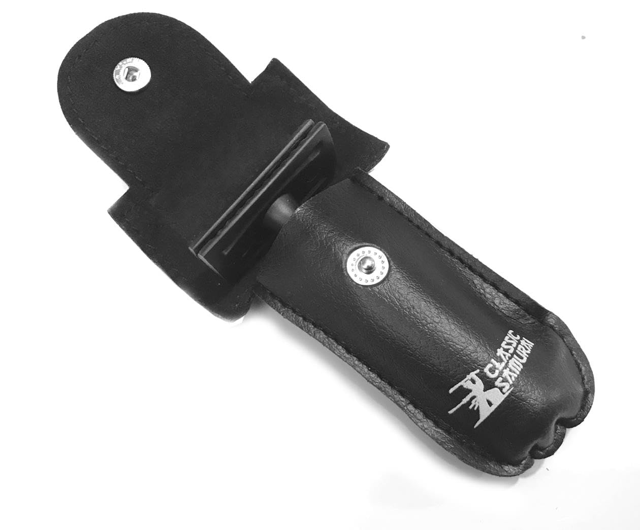 Black Large Short Handled Heavy Duty Double Edge Safety Razor, 1 Count (Pack of 1)