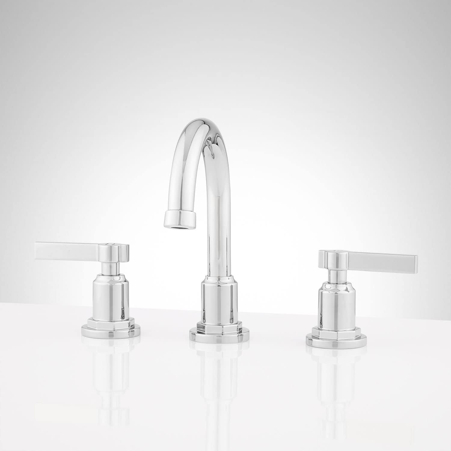 Signature Hardware447889 Greyfield 1.2 GPM Widespread Bathroom Faucet with Metal Lever Handles and Pop-Up Drain Assembly