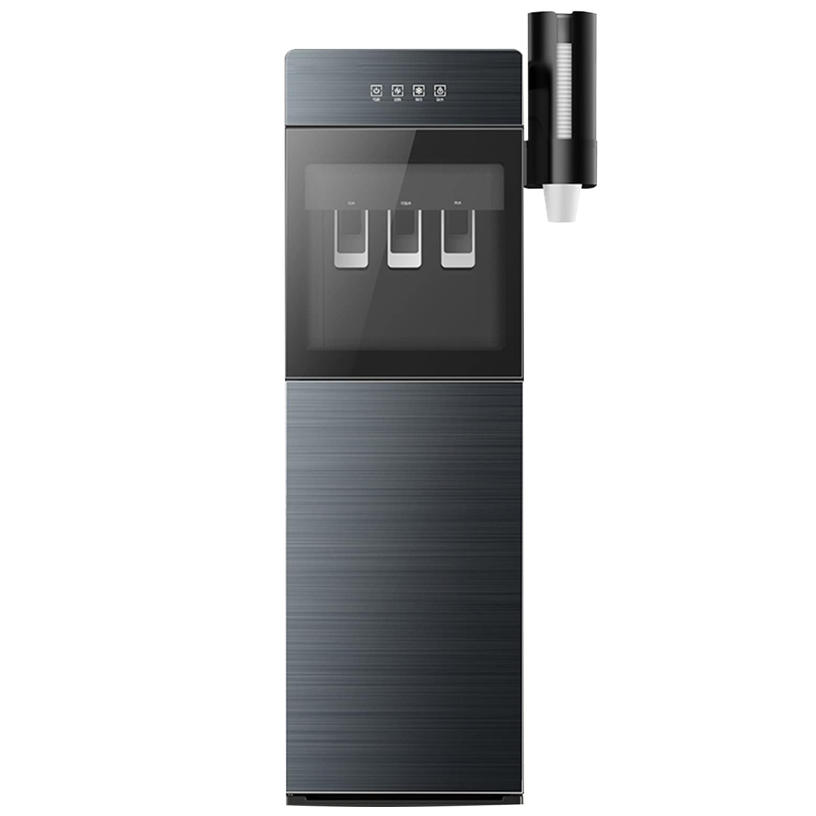 Senhe Black Water Cooler, Hot & Cold Freestanding Water Cooler, Bottom Loading Water Dispenser, With Cup Holder, Water Machine Ideal For Coffee, Tea, Bar Or Dorm