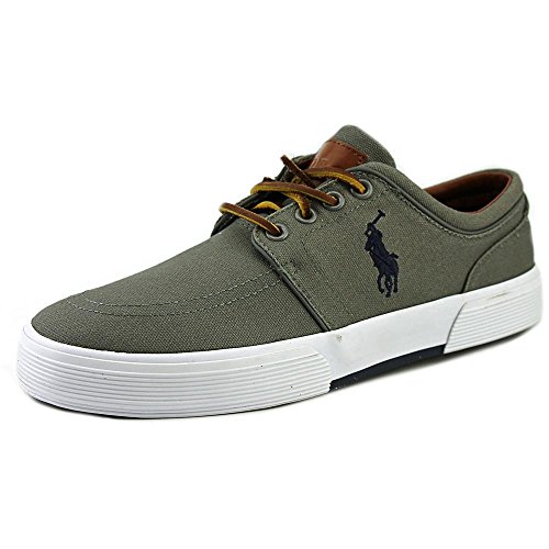 Polo Ralph Lauren Men's Faxon Low Mesh Fashion Sneaker, Grey, 9.5 D US