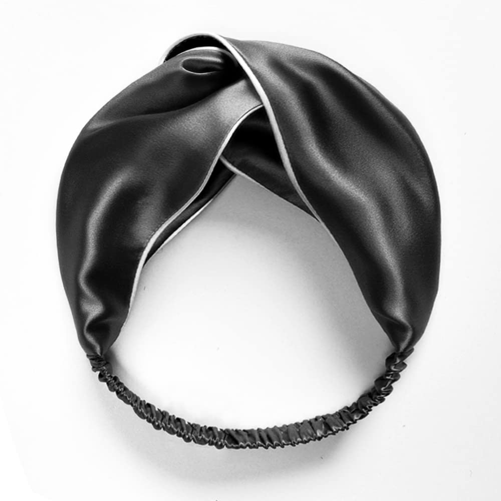 Knotted Headbands Twist Knot Bowknot for Girls Top Knot Bow Headband Women Tie Head Band Ouchless Hair Wrap (Black) - Image 2