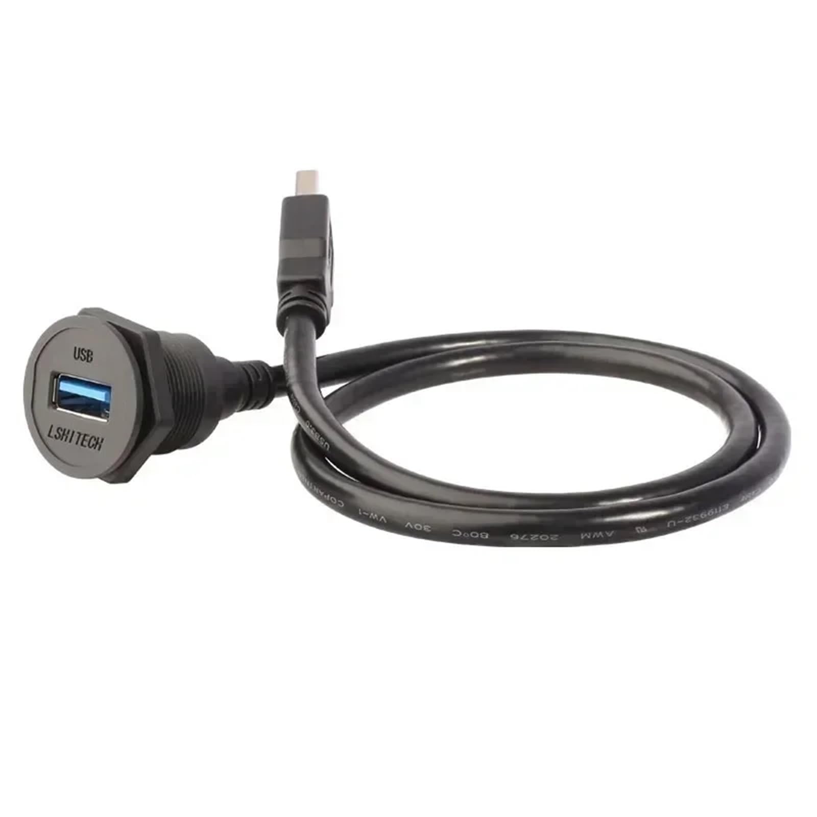 LU22 0,1 m, 0,3 m, 0,5 m, 1 m, 2 m, 5 m, przemysłowy przedłużacz, panel adapterowy, złącze USB, wodoszczelny port USB 2.0, gniazdo USB 3.0 (2 m, USB 3.0, plastikowy rowek)