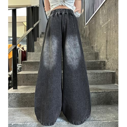 Baggy Jeans for Teen Girls Wide Leg Bell Bottom Jeans Kids Casual Retro Embroidered Trendy Y2K Flare Trousers4