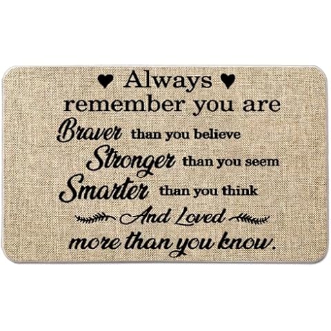 NYDECOR Welcome Mat for Front Door Rustic Farmhouse Door Mat Braver Stronger Smarter Loved Doormat Home Floor Mats Non Slip Rubber Entrance Rug for Indoor Outdoor 17" x 28" Cover
