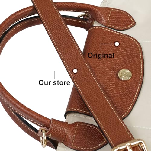 Image of Bag Leather Strap Replacement Adjustable Crossbody Shoulder Straps for Small Medium Large Pouch, No Damage Conversion Kits Accessories(Small Medium Large-Brown-Gold)