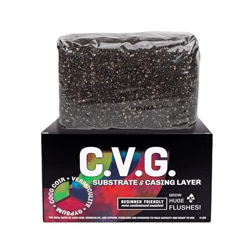 North Spore CVG (5 lb) CVG (Coco Vermiculite Gypsum) Sterile Bulk Substrate | Ideal for Beginner Growers | Made in USA | Grow Dung-Loving Mushrooms