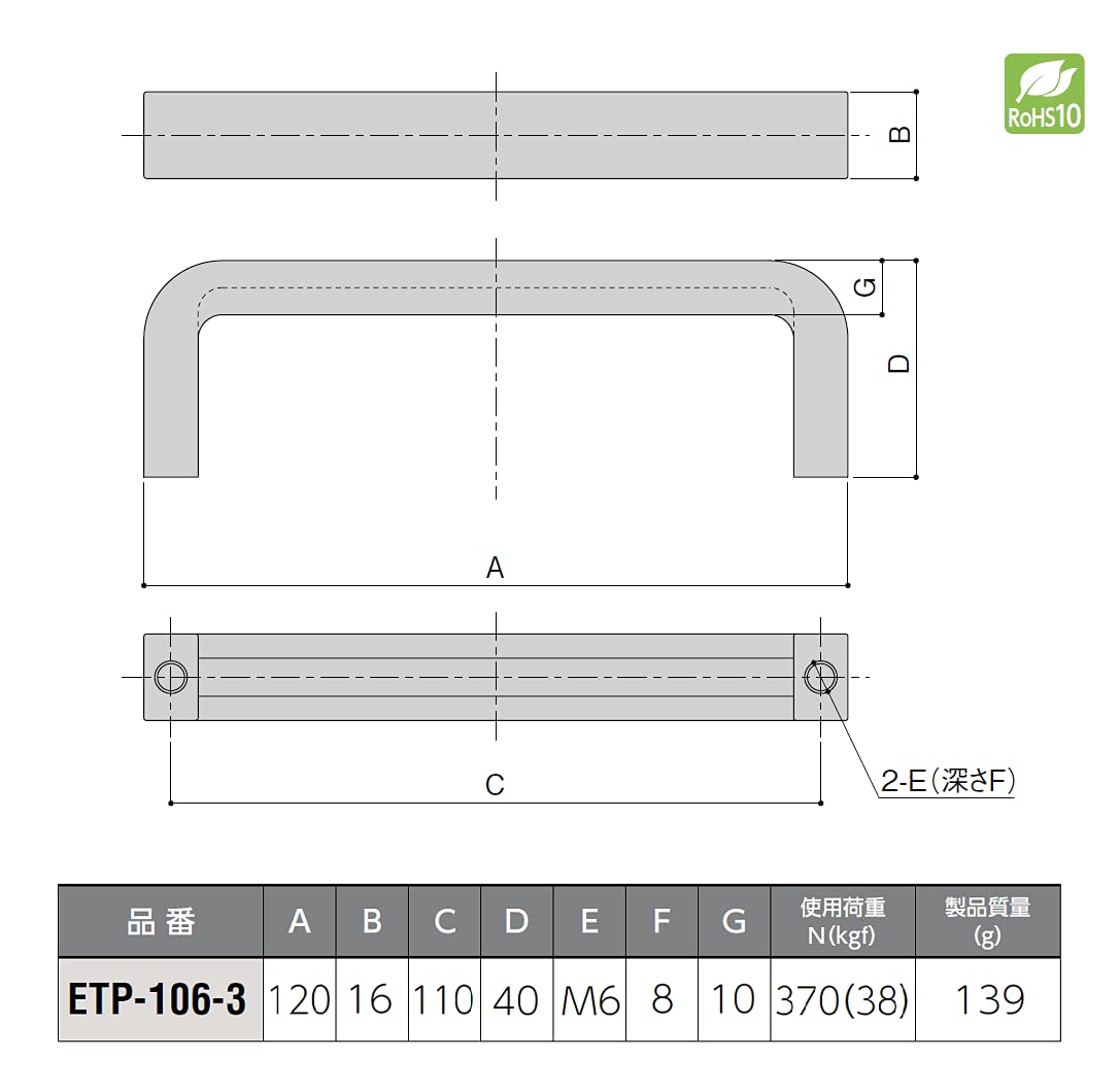 Amazon.com: Shibutani ETP-106-3 Square Handle, 4.7 inches (120 mm), Silver  : 家居裝修
