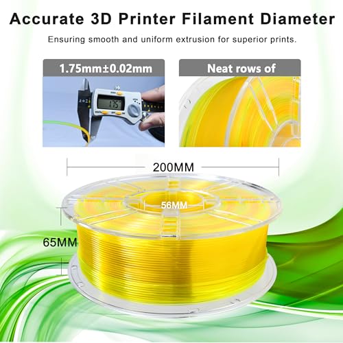 Image of iBOSS Gradient PLA Plus 3D Printer Filament 1.75mm+ /-0.02mm, 1kg Spool (2 2lbs) Transparent Dual Color 3D Printing Filament, PLA Pro 3D Filament, Fit Most FDM Printer(Transparent Light Orange Green)