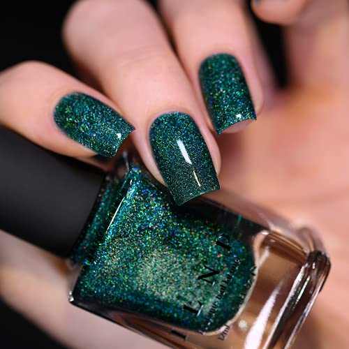Image of ILNP Park Ave - Deep Jade Green Ultra Holo Nail Polish