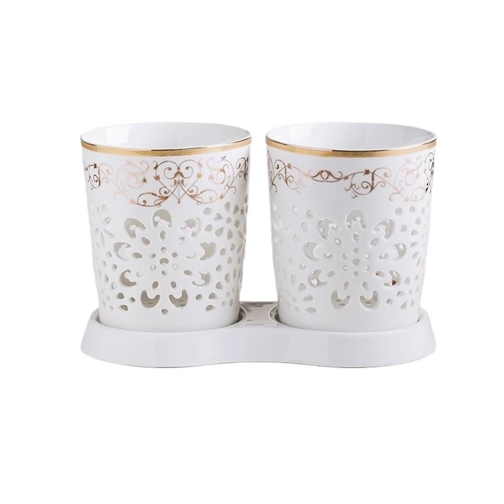 E7v2t9k6 White Cooking Utensil Holder Hollowed-Out Ceramic Utensil Holder For Kitchen Countertop Spoon Organizer Caddy Cutlery Organizer(White)