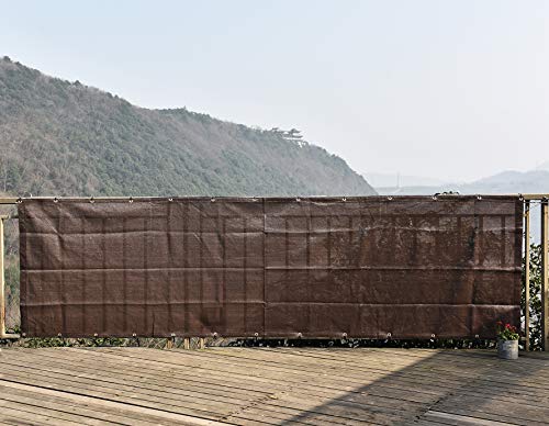 SEASONS ベランダ バルコニー シェード 日よけ 目隠し プライバシー UVカット 簡単設置 カット可能 ハトメ 26個 結束バンド 付属 360×100cm チョコ 3年間の