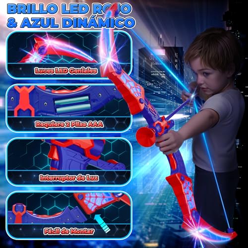 Juguetes Niños 3 4 5 6 7 8 9 10 Años ArcoFlecha Spider con Luces LED Rojas & Azules, Carcaj Spider & Diana Telaraña Regalo Niño 3-12 Años Juegos Exterior Niños Regalos Juguetes para Niños de 3-12 Años 3 Juguetes Niños 3 4 5 6 7 8 9 10 Años Arcoflecha Spider Con Luces Led Rojas & Azules, Carcaj Spider & Diana Telaraña Regalo Niño 3-12 Años Juegos Exterior Niños Regalos Juguetes Para Niños De 3-12 Años