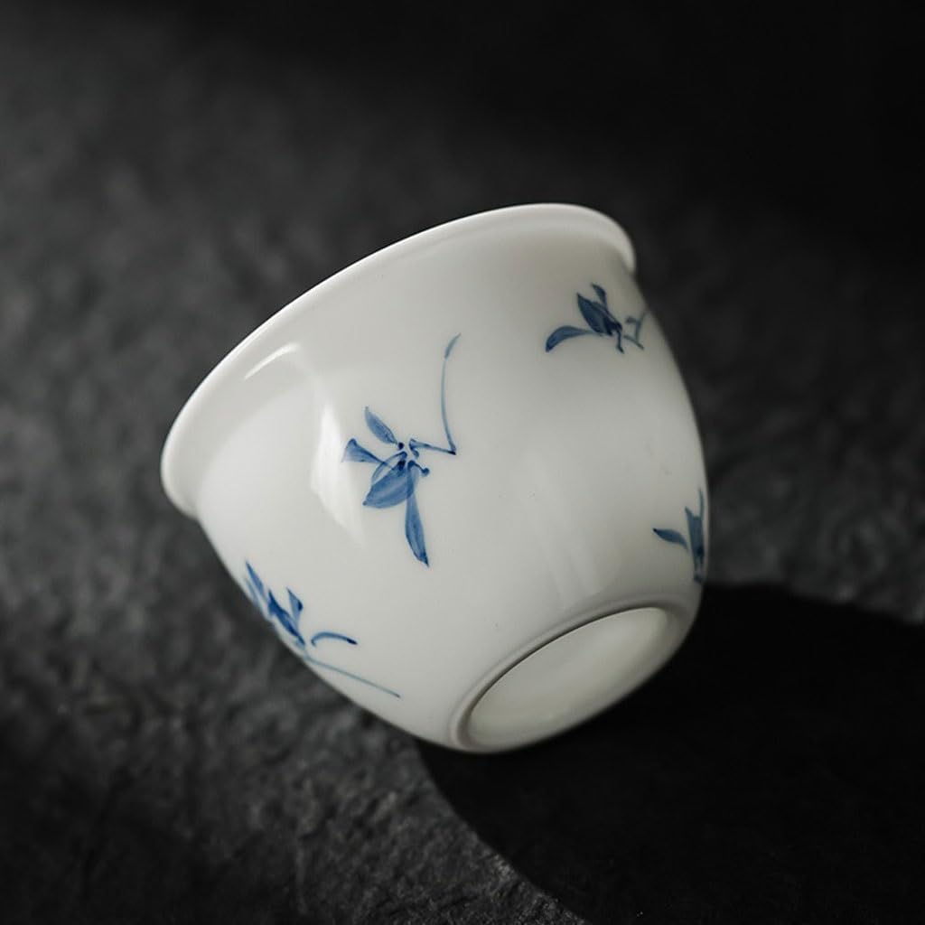 GSOUL Kungfu Tea cup Men's Home Office Tea Cup Hand-painted Phalaenopsis Ceramic Jar Owner's Personal Small Tea Cups