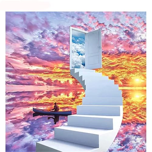 Broderie Diamant Paysage Coucher de Soleil : Évadez-vous et Relaxez-vous