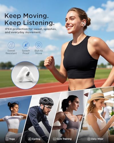 TALIX X8 Open Ear Clip-On Wireless Earbuds w/ AI ENC & Bluetooth 6.0 (White or Pink) - image 8
