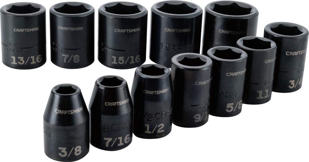 CRAFTSMAN Impact Socket Set, SAE, 1/2