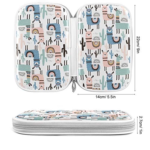 Image of Animal Llama Pencil Bag Case Zipper Pencil Holder Organizer Stationary Pen Bag Cosmetic Makeup Bag Pouch Purse for School Office Supplies