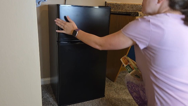 Image of Kismile 2.5 Cu.Ft Mini Fridge with Freezer, Double Door Compact Refrigerator, 3-Level Mechanical Thermostat, Reversible Door&Removable Shelves, Quiet Fridge Ideal for Office, Apartment, Dorm, Black