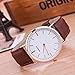 LsvtrUS Men's Ultra Slim Watch, Minimalist Fashion Simple Analog Quartz Wrist Watch for Men Easy to Read with Leather Strap, Brown, QCV046