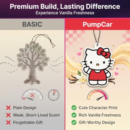 Image of PumpCar 2 pieces double-sided Hello Kitty hanging cartoon vanilla-scented funny car air freshener Cool hanging for rearview mirror Car Interior Accessories Gifts Kawaii Cute Fans Pink Truck SUV Home
